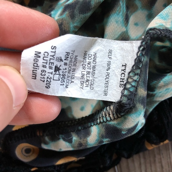 Eclectic print sheer bohemian top with fringe - Picture 8 of 8